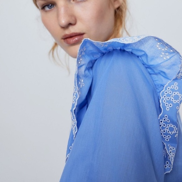 NWT Zara cotton embroidered eyelet blouse - Picture 5 of 13